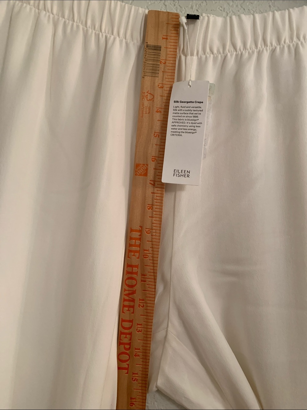 NWT Eileen Fisher 100% Silk Elastic Waist Wide-Leg Pull-On Pants Size L $278 - Picture 4 of 9